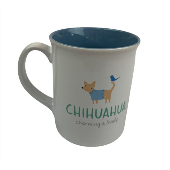 Fringe Studio Chihuahua Ceramic Coffee Mug Blue Interior Cute - Picture 3 of 8